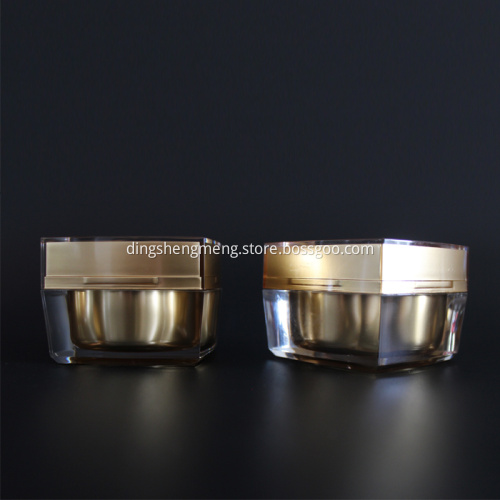 Acrylic Lotion Plastic Container Square Cosmetic Packaging